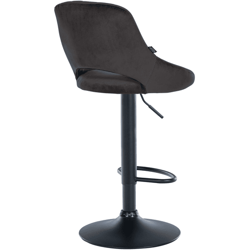 Taburete de bar Milet de terciopelo Negro 48X47X85 cm