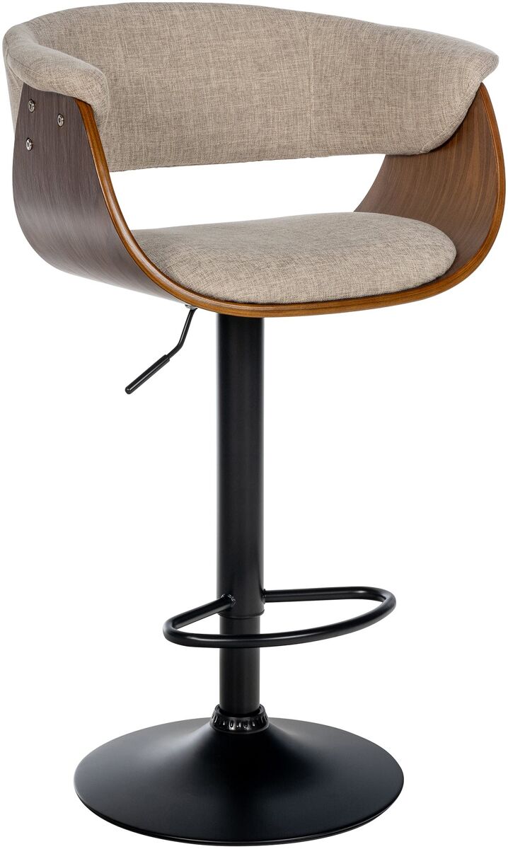 Taburete de bar vestal tela nogal/crema 51x60x90 cm