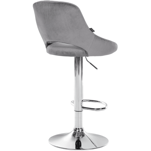 Taburete de bar Milet de terciopelo Gris oscuro 48X47X85 cm