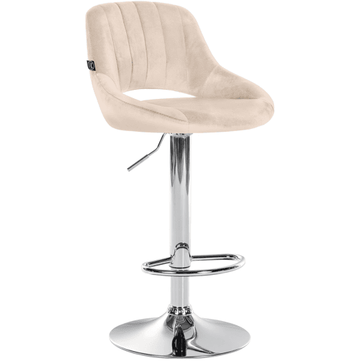 Taburete de bar Milet de terciopelo Crema 48X47X85 cm