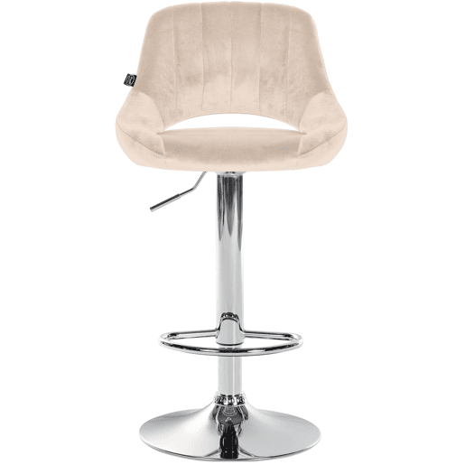 Taburete de bar Milet de terciopelo Crema 48X47X85 cm