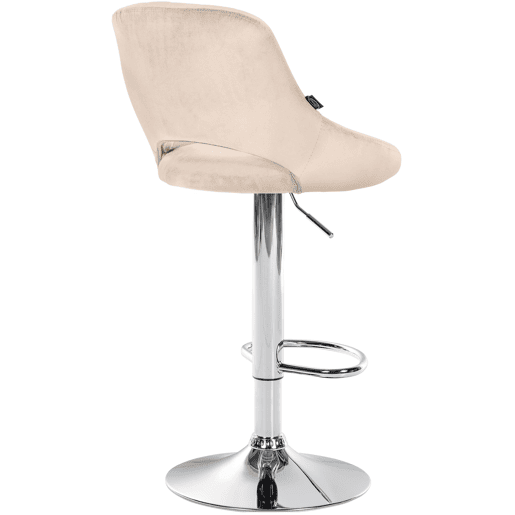 Taburete de bar Milet de terciopelo Crema 48X47X85 cm