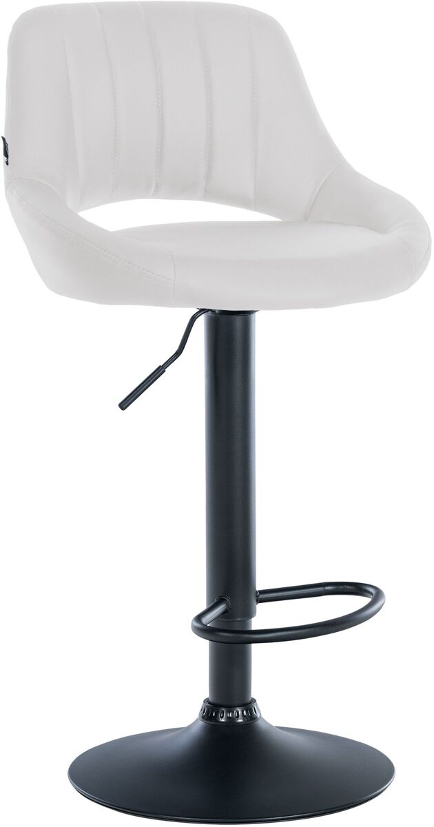 Taburete de bar milet en polipiel simil cuero blanco 48x47x85 cm