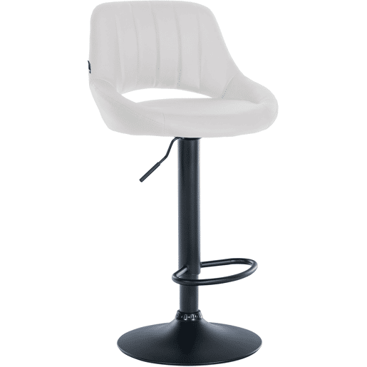 Taburete de bar Milet en polipiel Simil cuero Blanco 48X47X85 cm