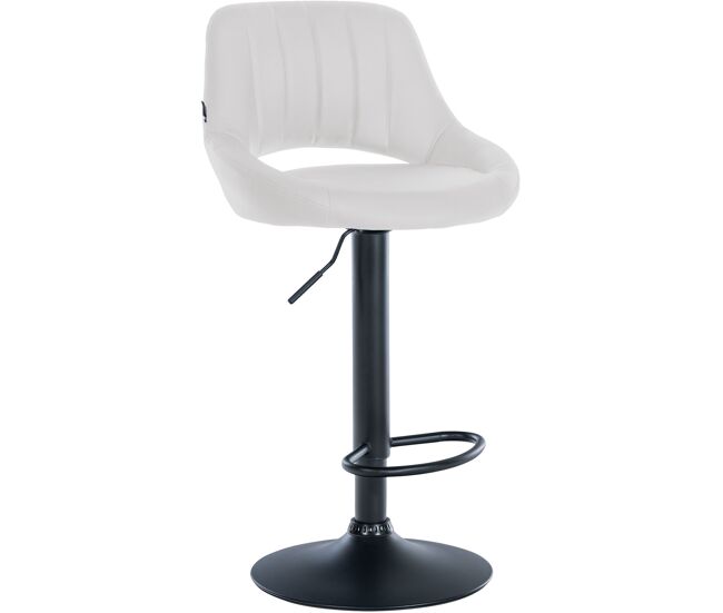 Taburete de bar milet en polipiel simil cuero blanco 48x47x85 cm