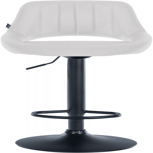 Taburete de bar Milet en polipiel Simil cuero Blanco 48X47X85 cm