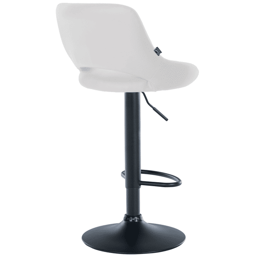 Taburete de bar Milet en polipiel Simil cuero Blanco 48X47X85 cm