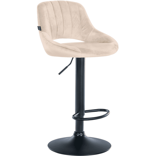Taburete de bar Milet de terciopelo Crema 48X47X85 cm
