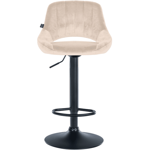 Taburete de bar Milet de terciopelo Crema 48X47X85 cm