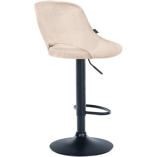 Taburete de bar Milet de terciopelo Crema 48X47X85 cm