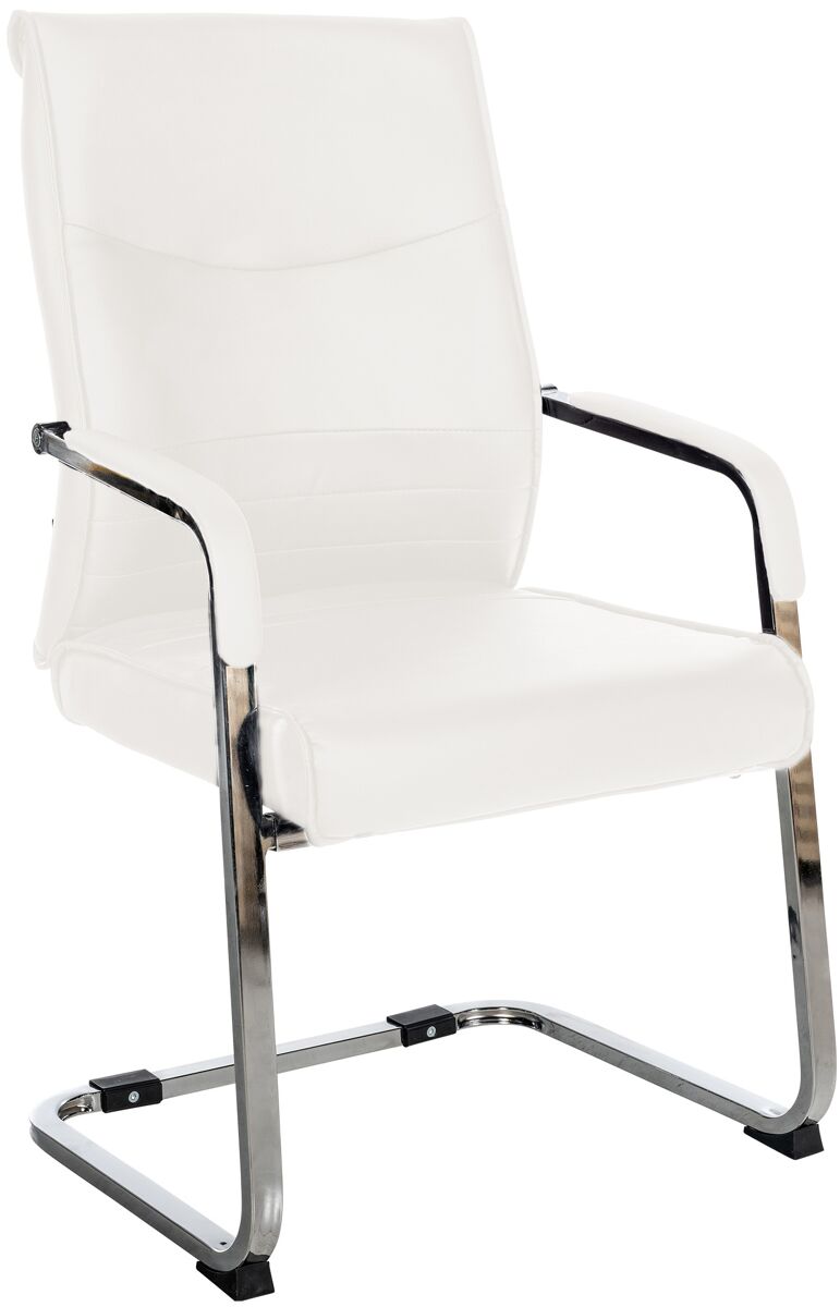 Silla de comedor hobart simil cuero blanco 60x55x105 cm