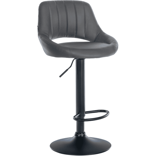 Taburete de bar Milet en polipiel Simil cuero Gris 48X47X85 cm