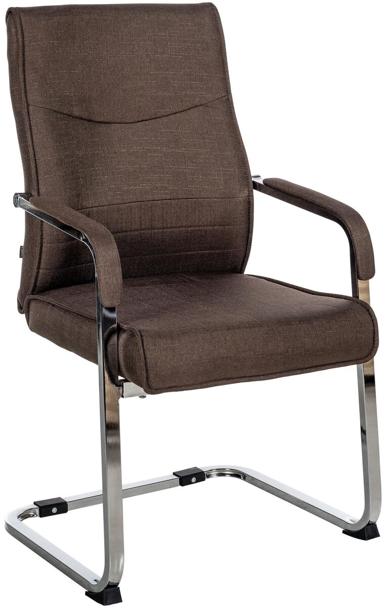 Silla de comedor hobart tela marrón 60x55x105 cm