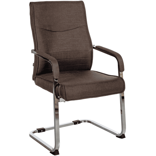 Silla de visita Hobart Tela Marrón 60X55X88 cm