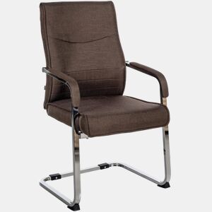 Silla de visita Hobart Tela Marrón 60X55X88 cm