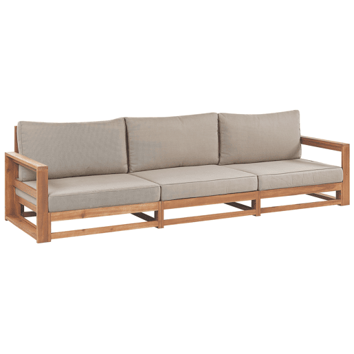 Conjunto de jardim com mesa 5 lugares TIMOR Madeira de Acácia certificada Castanho claro