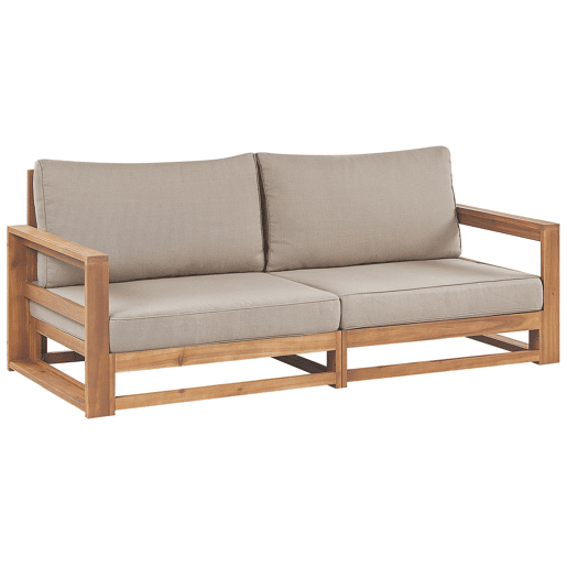 Conjunto de jardim com mesa 5 lugares TIMOR Madeira de Acácia certificada Castanho claro