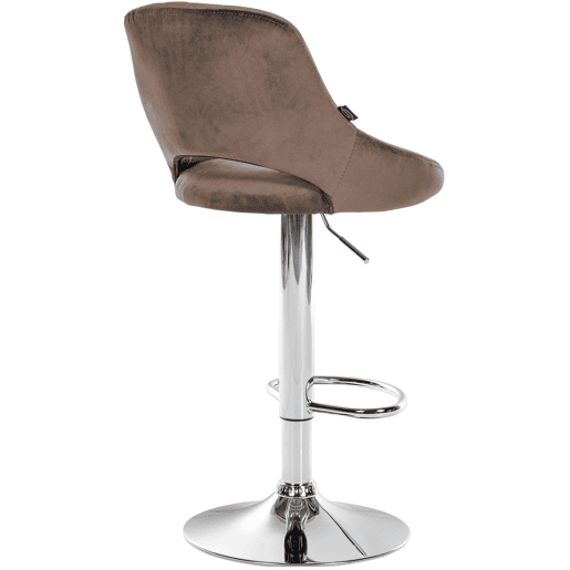 Taburete de bar Milet de terciopelo Marrón 48X47X85 cm