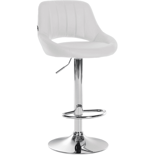 Taburete de bar Milet en polipiel Simil cuero Blanco 48X47X85 cm
