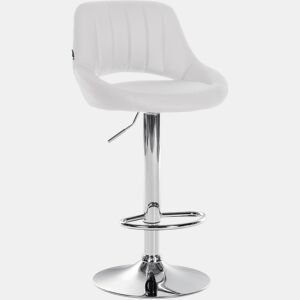 Taburete de bar Milet en polipiel Simil cuero Blanco 48X47X85 cm