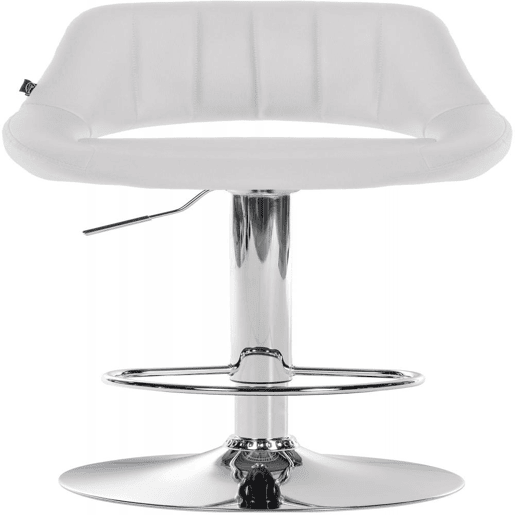 Taburete de bar Milet en polipiel Simil cuero Blanco 48X47X85 cm