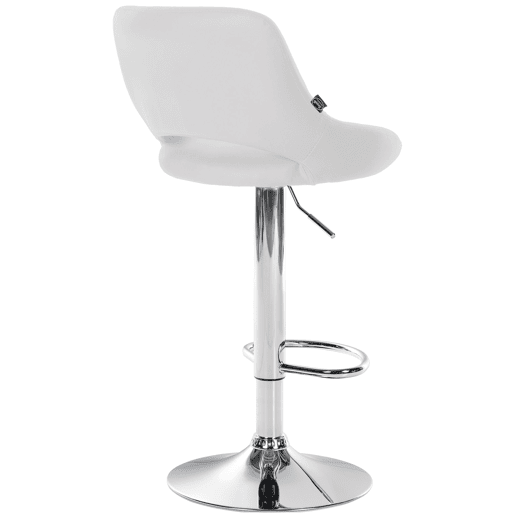 Taburete de bar Milet en polipiel Simil cuero Blanco 48X47X85 cm