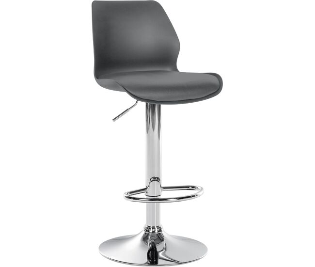 Taburete de bar gilbert plástico gris 42x39x82 cm