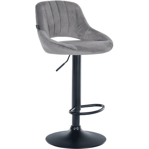 Taburete de bar Milet de terciopelo Gris oscuro 48X47X85 cm