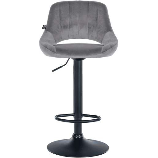 Taburete de bar Milet de terciopelo Gris oscuro 48X47X85 cm