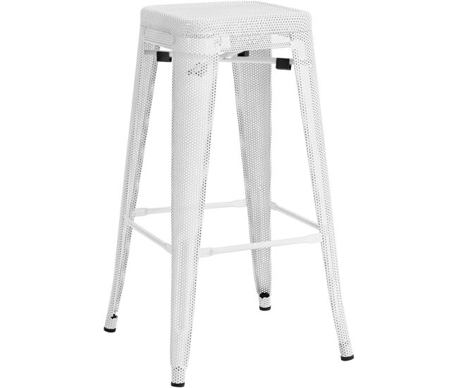 Taburete de bar fletcher metal blanco 43x43x77 cm