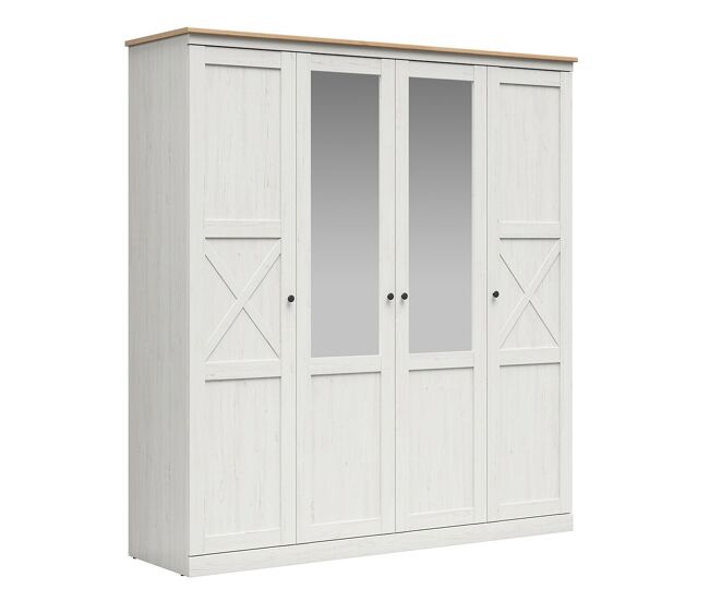 Armario 4 puertas victoria blanco y madera