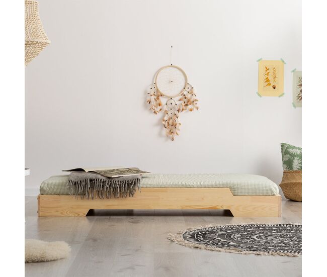 Cama 90x200 con somier cyrielle madera