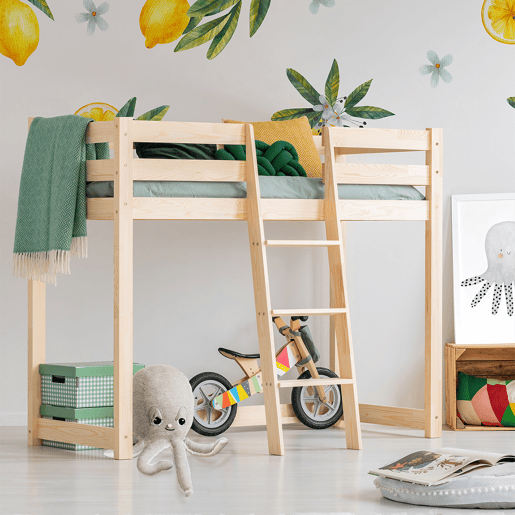 Cama de meia altura 90x200 inclusa base de ripas Georges Bois