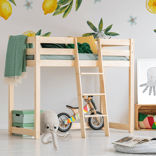 Cama de meia altura 90x190 inclusa base de ripas Georges Bois