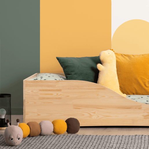 Cama Ludmilla Madeira 70x140 com estrado de ripas