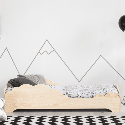 Cama Théotime Madeira 90x190 com estrado de ripas