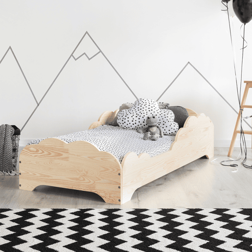 Cama Théotime Madeira 90x190 com estrado de ripas