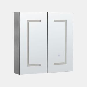 Móvel de casa de banho suspenso com espelho LED MAZARREDO 60 cm 60 cm Preto