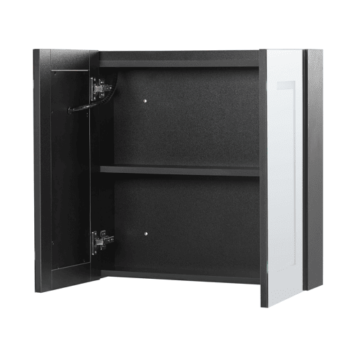 Móvel de casa de banho suspenso com espelho LED MAZARREDO 60 cm 60 cm Preto