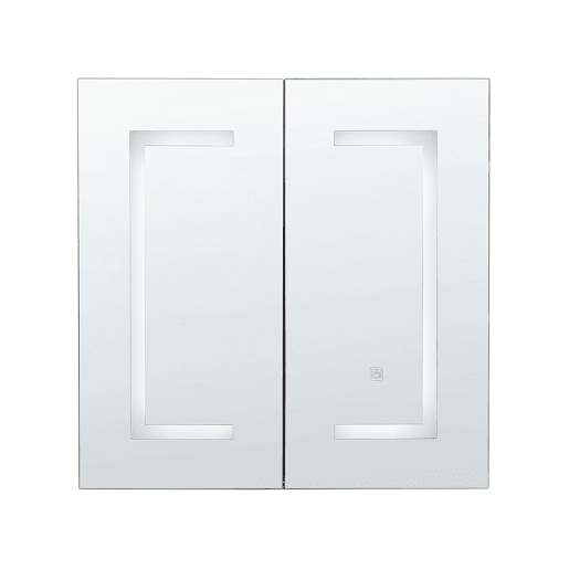 Móvel de casa de banho suspenso com espelho LED MAZARREDO 60 cm 60 cm Preto