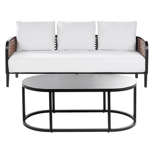 Conjunto de jardim com mesa 3 lugares MONTEFALCO Metal Branco