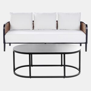 Conjunto de jardim com mesa 3 lugares MONTEFALCO Metal Branco