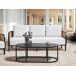 Beliani Sofá de jardín Aluminio MONTEFALCO Beliani Sofá de jardín Aluminio MONTEFALCO Blanco/ Beige