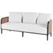 Beliani Sofá de jardín Aluminio MONTEFALCO Beliani Sofá de jardín Aluminio MONTEFALCO Blanco/ Beige