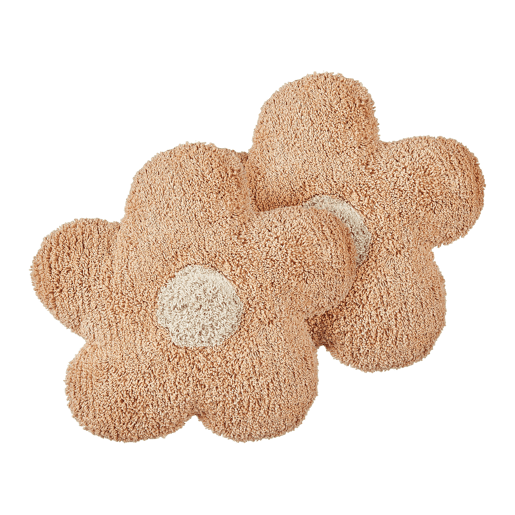 Conjunto de 2 almofadas decorativas SORREL Algodão 30 x 30 cm Rosa pêssego Flor