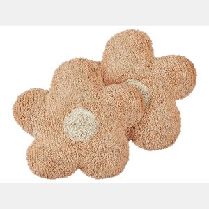 Conjunto de 2 almofadas decorativas SORREL Algodão 30 x 30 cm Rosa pêssego Flor