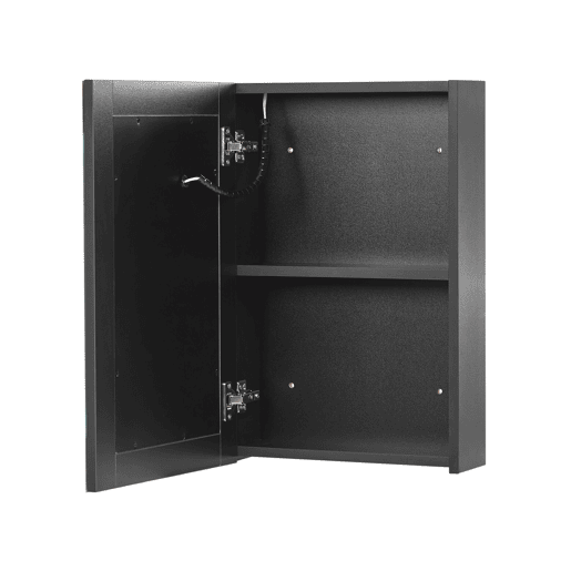 Móvel de casa de banho suspenso com espelho LED MALASPINA 40 cm 60 cm Preto