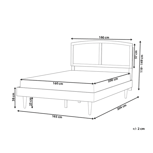 Beliani Cama com LED Madeira de seringueira VARZY Beliani Cama com LED Madeira de seringueira VARZY