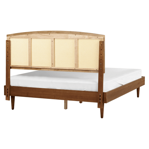 Beliani Cama com LED Madeira de seringueira VARZY Beliani Cama com LED Madeira de seringueira VARZY