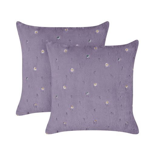 Conjunto de 2 almofadas decorativas LAVATERA 45 x 45 cm Violeta Padrão floral